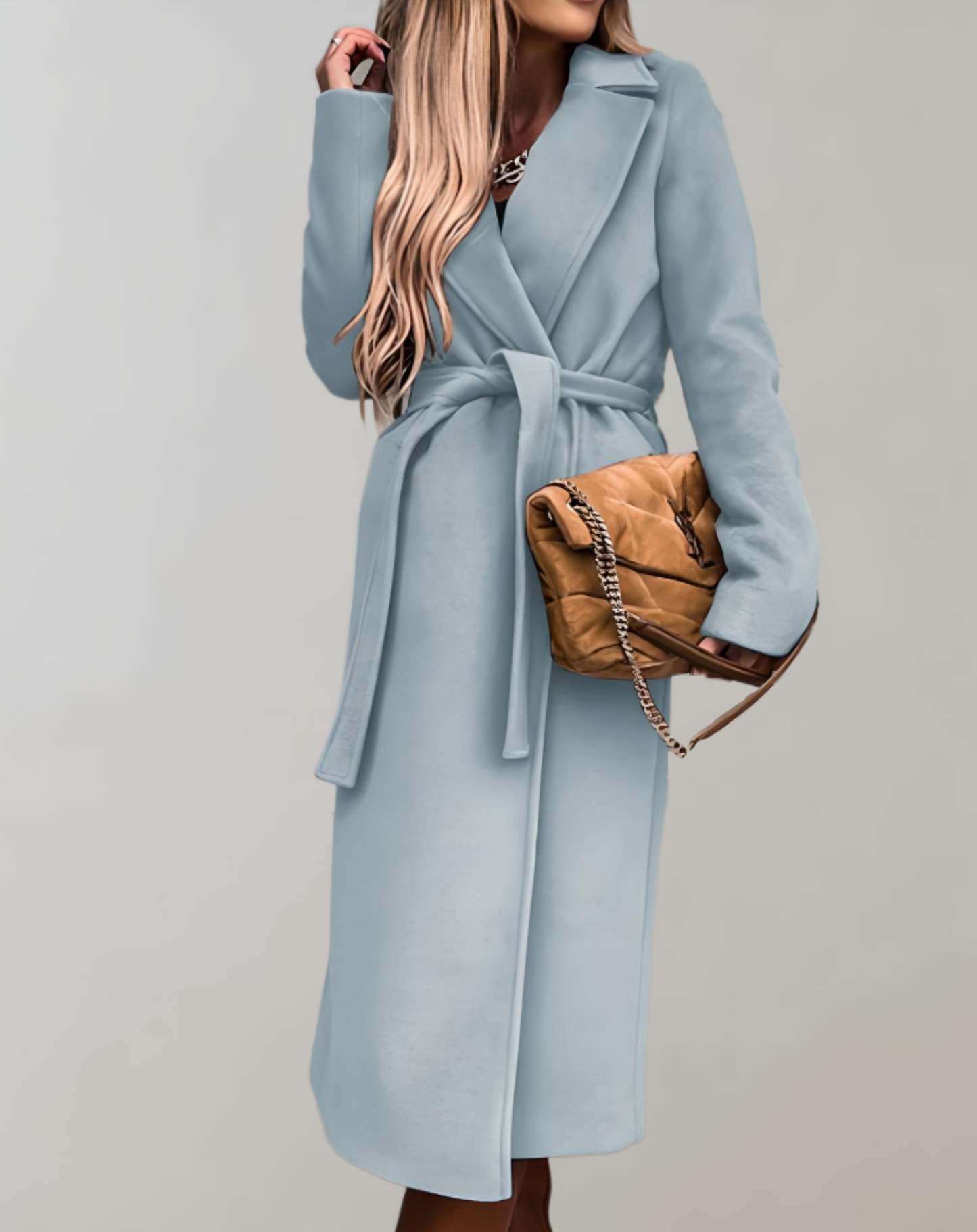 ModeGeist | Langer Herbstmantel für Frauen mit Gürteljacke