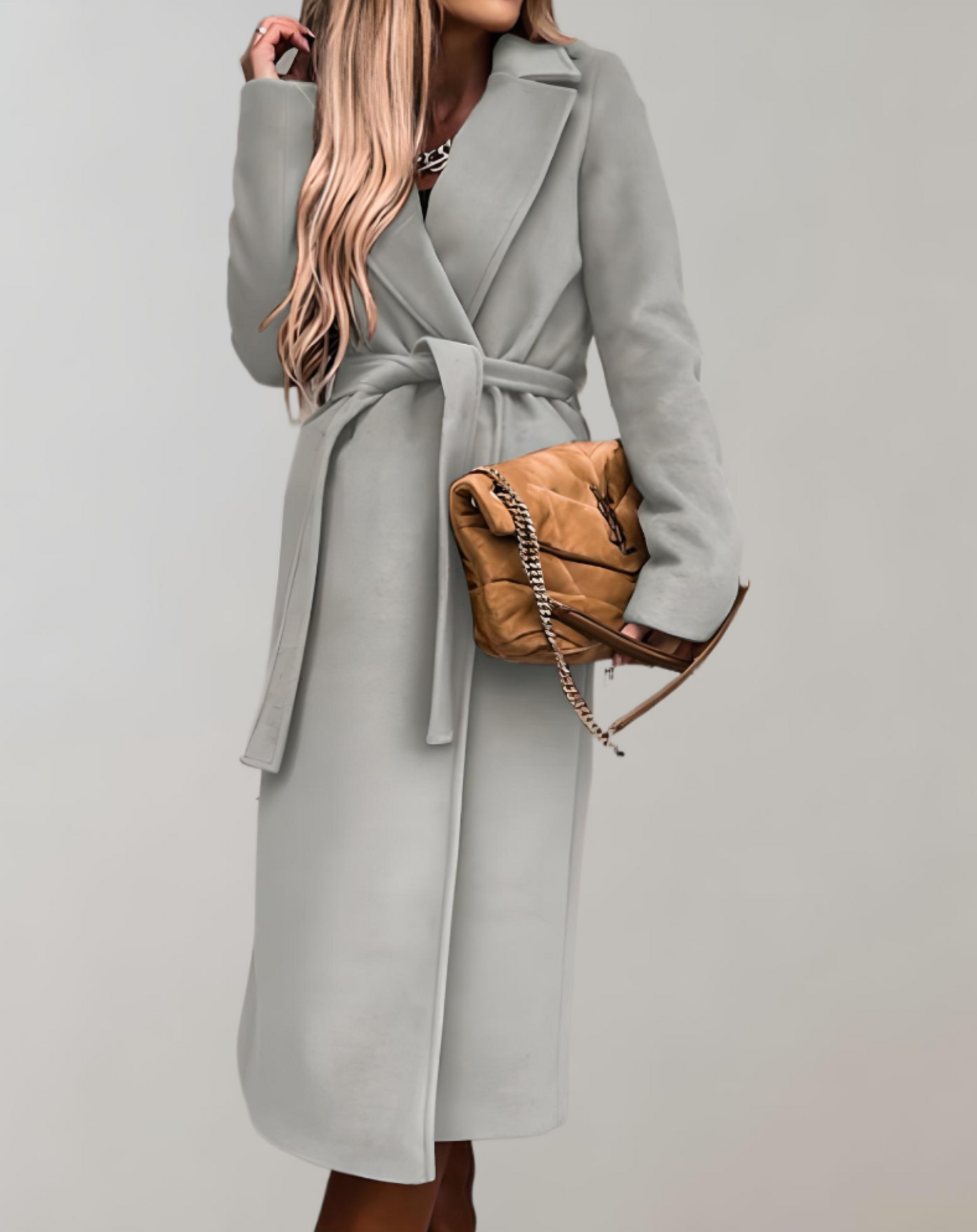 ModeGeist | Langer Herbstmantel für Frauen mit Gürteljacke