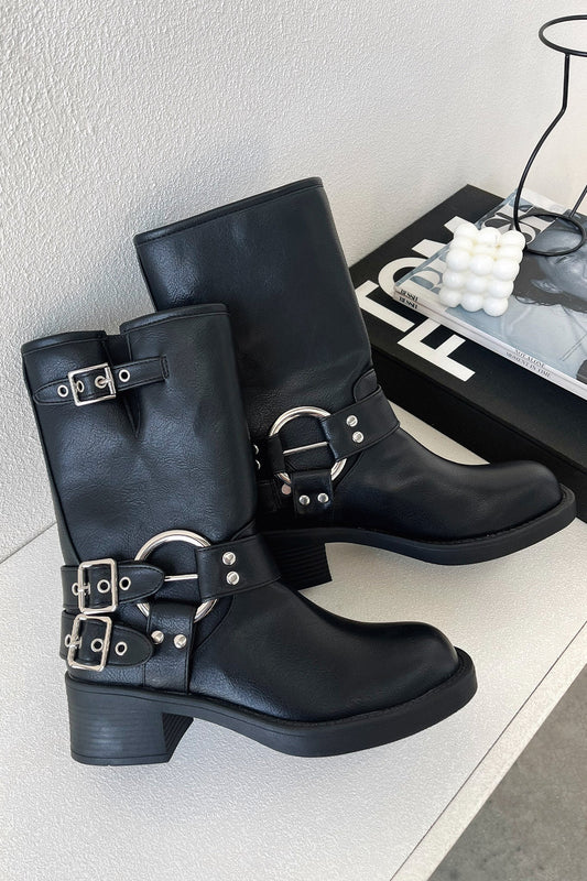 MODEGEIST Damen Ankle Boots Schwarz Klassisches Design