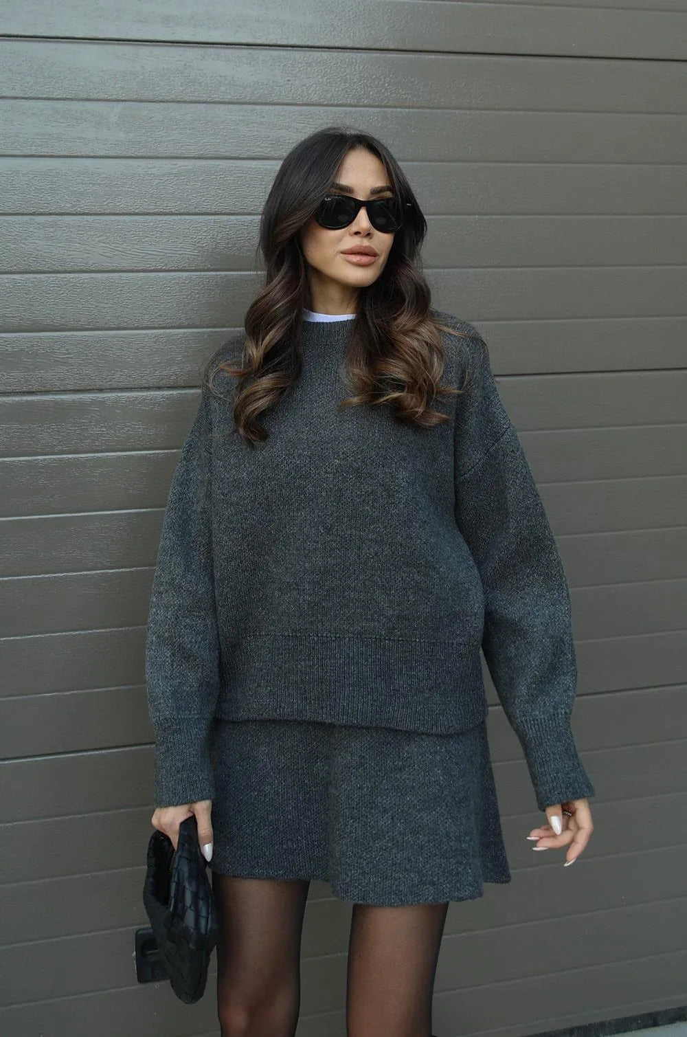 Loury Knit Two-Piece Set (Top & Skirt)