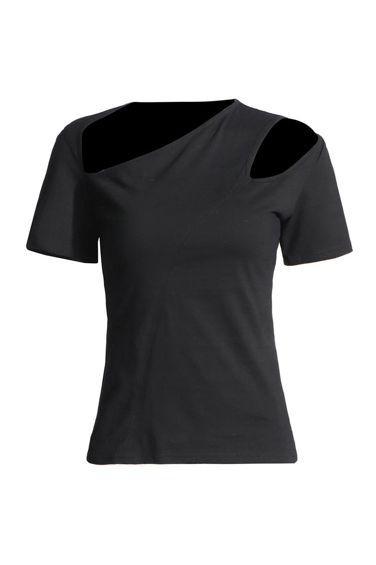 Fudus Slim Fit Kurzarm T-Shirt mit Ausschnitt und dezentem Trim