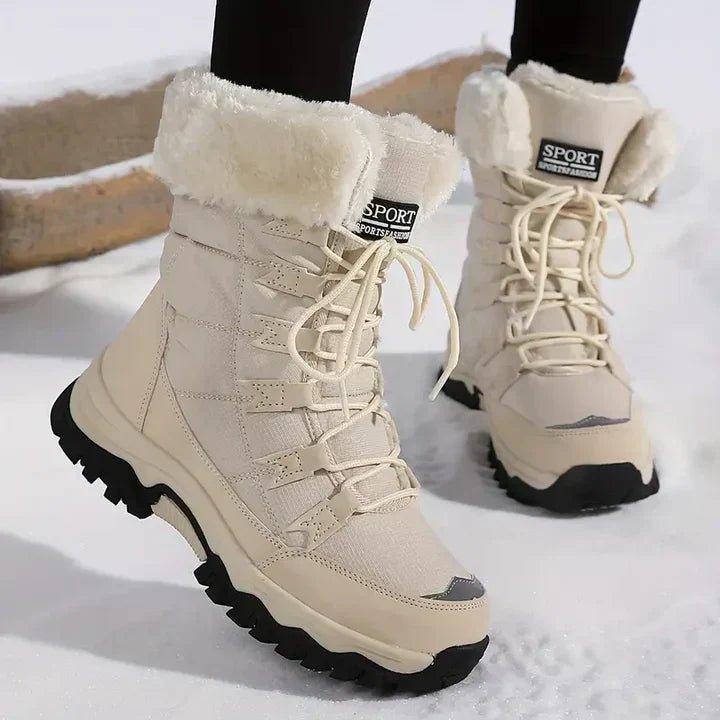 MODEGEIST Damen Winterstiefel Wasserdicht Schwarz Gefüttert