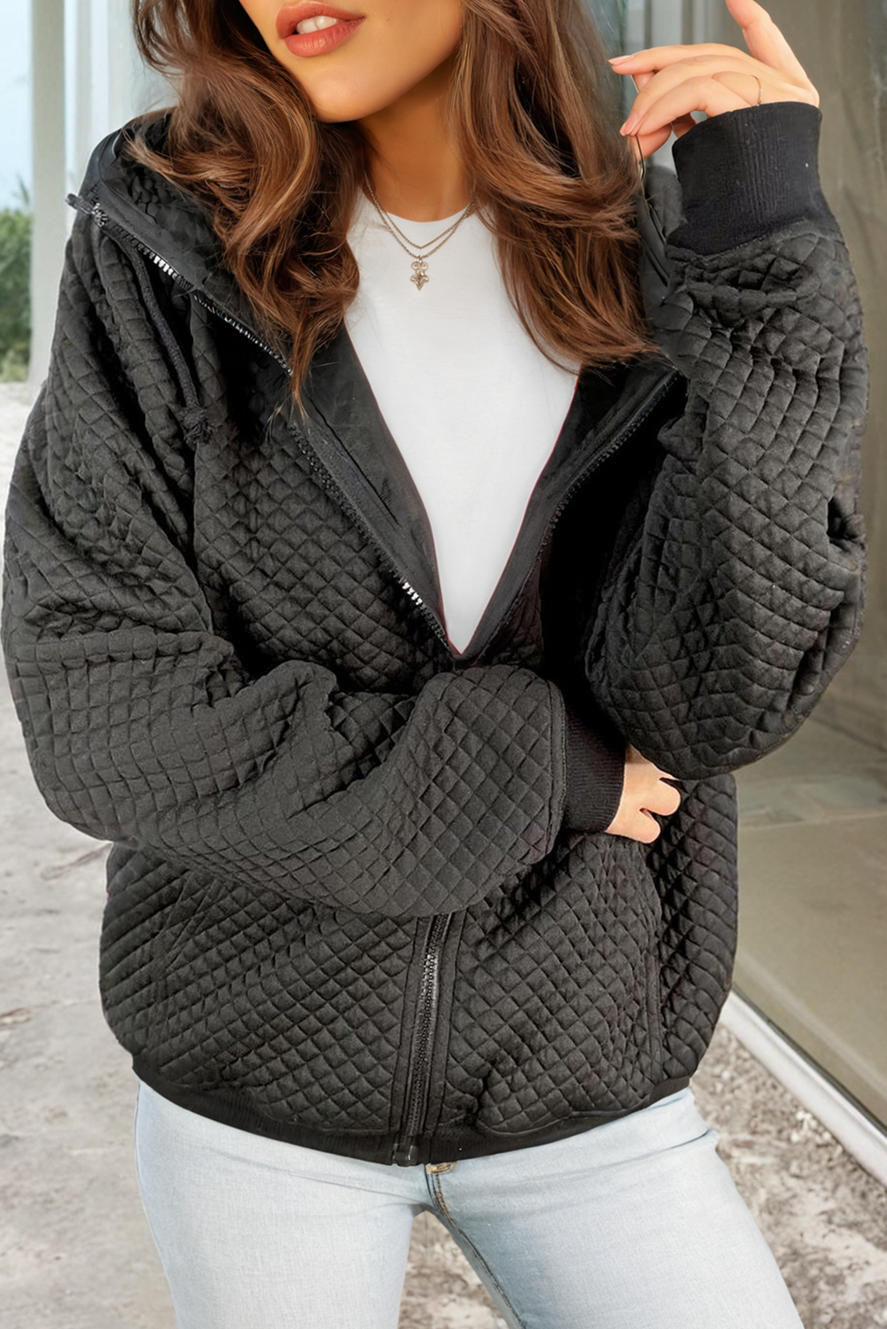 ModeGeist | Gepolsterter Hoodie Polyester-mischung Warm und Komfortabel