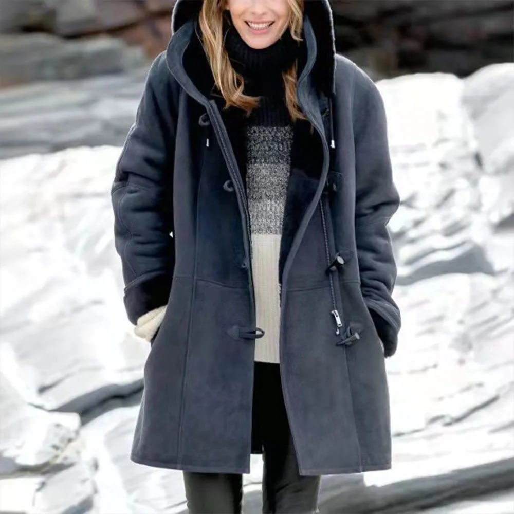 ModeGeist | Warme & Kuschelige Fleece-Damenjacke mit Kapuze