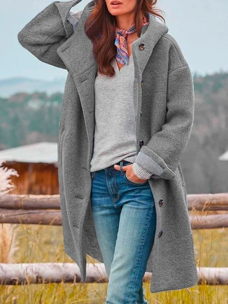 ModeGeist | Cardigan für Frauen mit Knöpfen Winter Midi Jacke