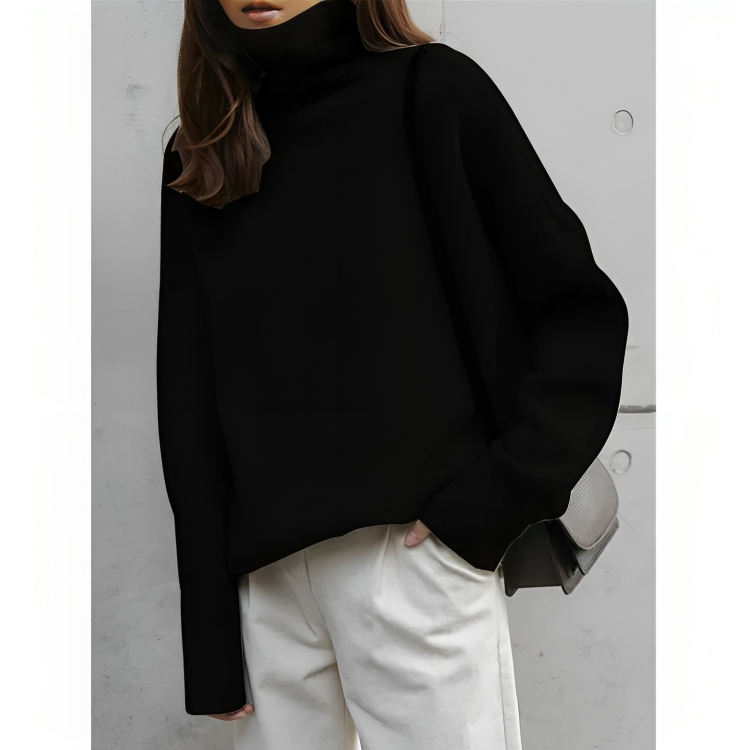 Bequemer Damenpullover mit Rollkragen