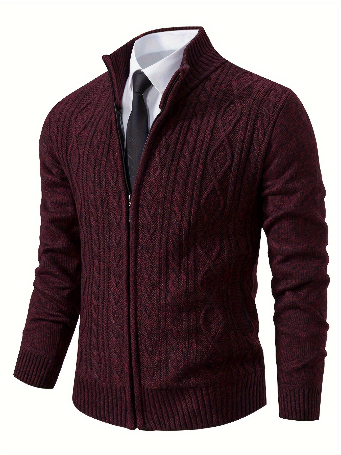 ModeGeist | Strickcardigan mit Reißverschluss und Muster Acryl Bequem und Warm