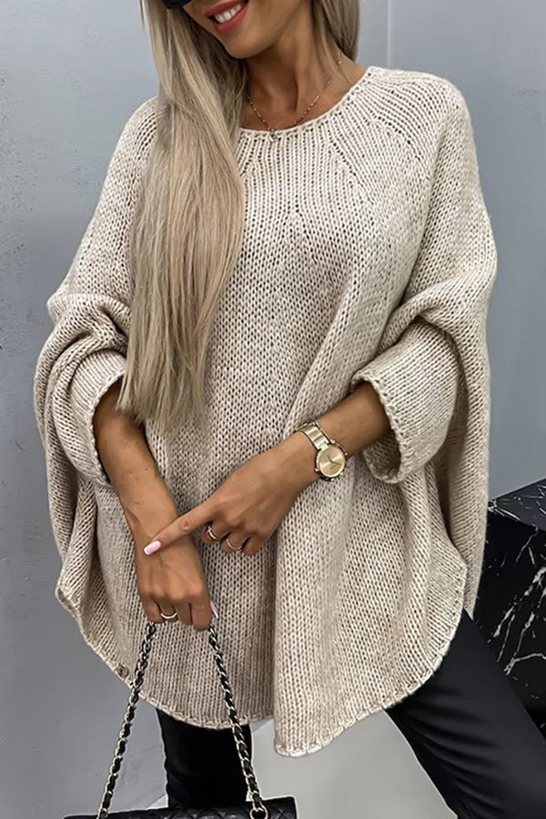 ModeGeist | Vila Rippenstrick Poncho-Bluse
