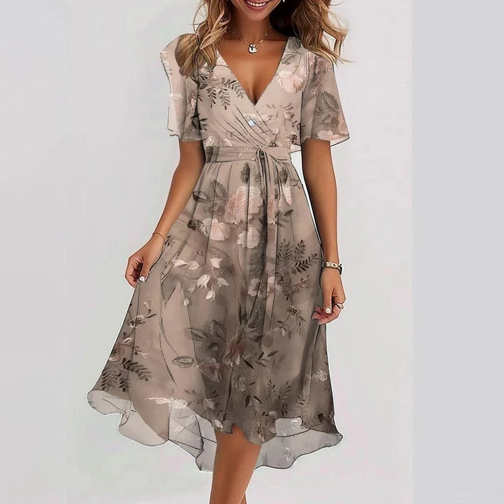 MODEGEIST Damen Sommerkleid ärmellos mit fließendem Rock luftig leicht