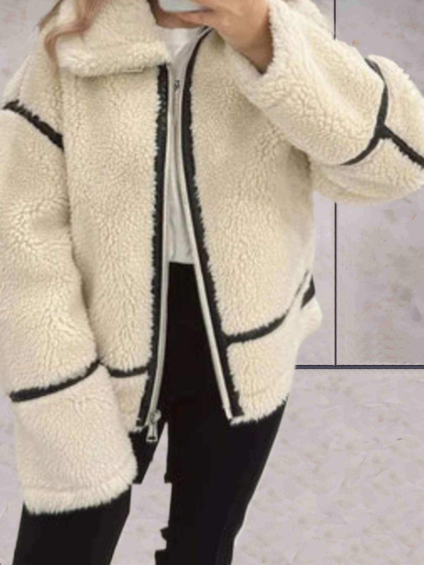 ModeGeist | Damen Oversized Fleece Zip Jacke