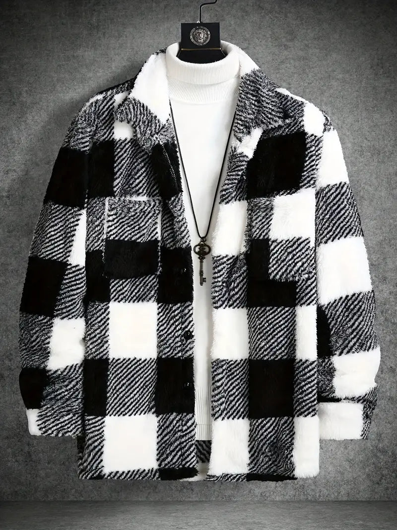 Fleecejacke von Keyriah: Langarm, kariert