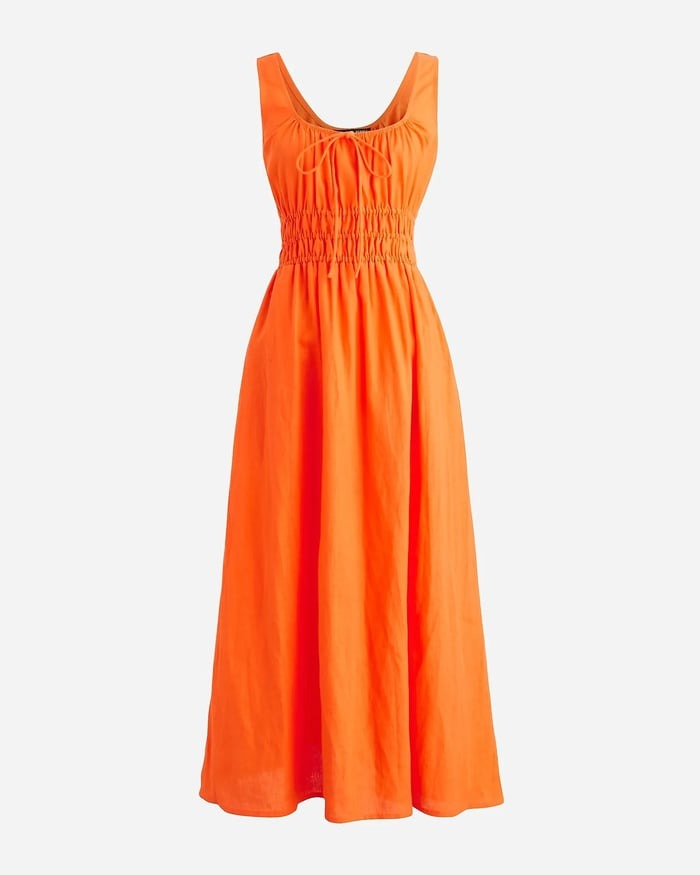 Leinenkleid ANGELINA mit geraffter Optik