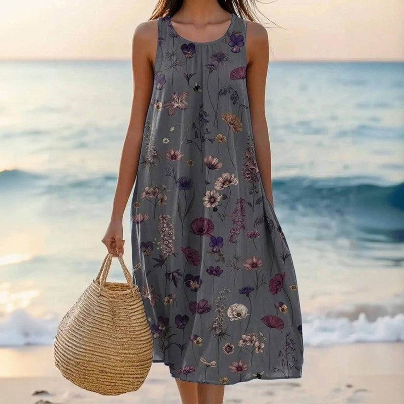 MODEGEIST Damen Sommer-Kleid Blumenmuster Leicht Entspannt