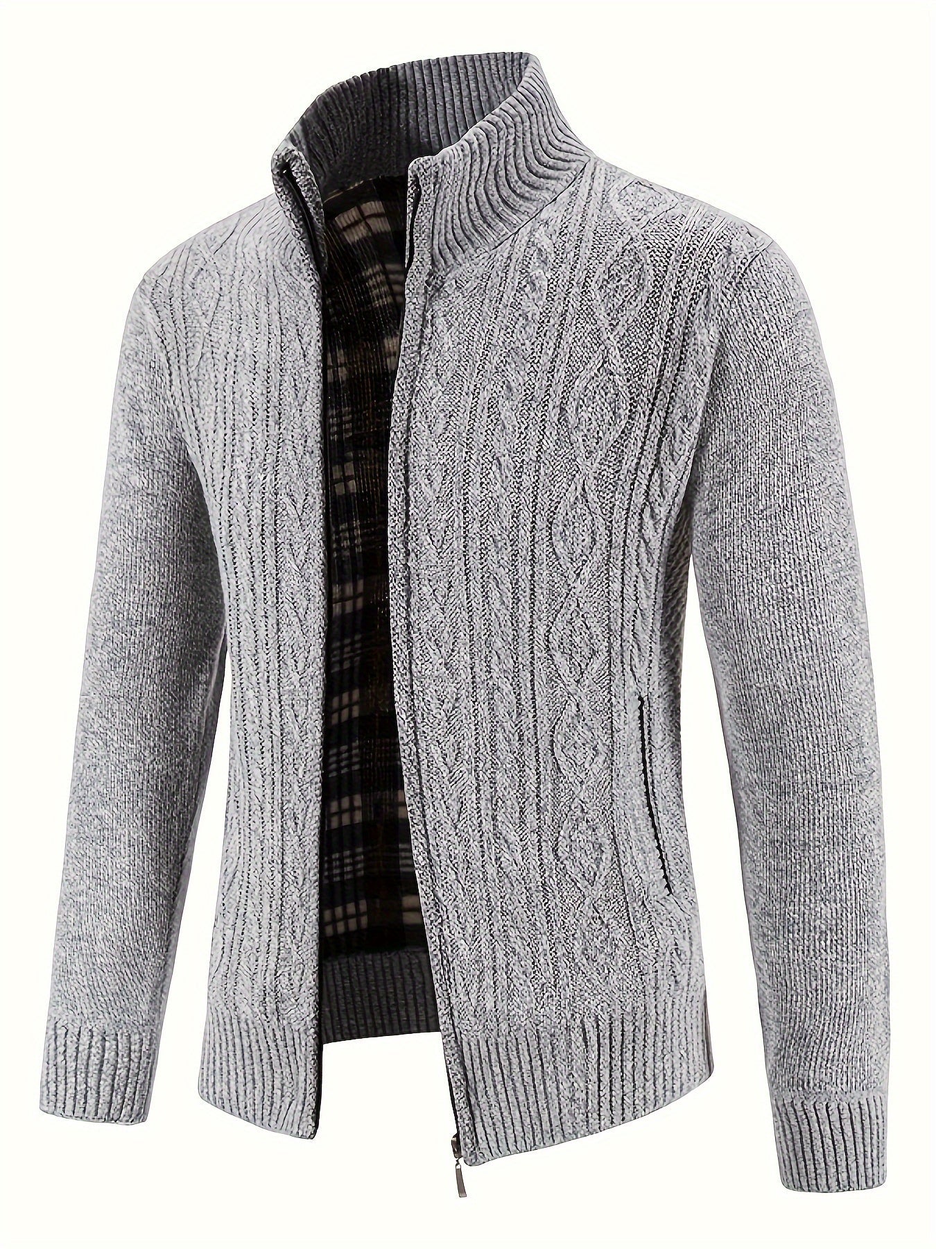 ModeGeist | Strickcardigan mit Reißverschluss und Muster Acryl Bequem und Warm