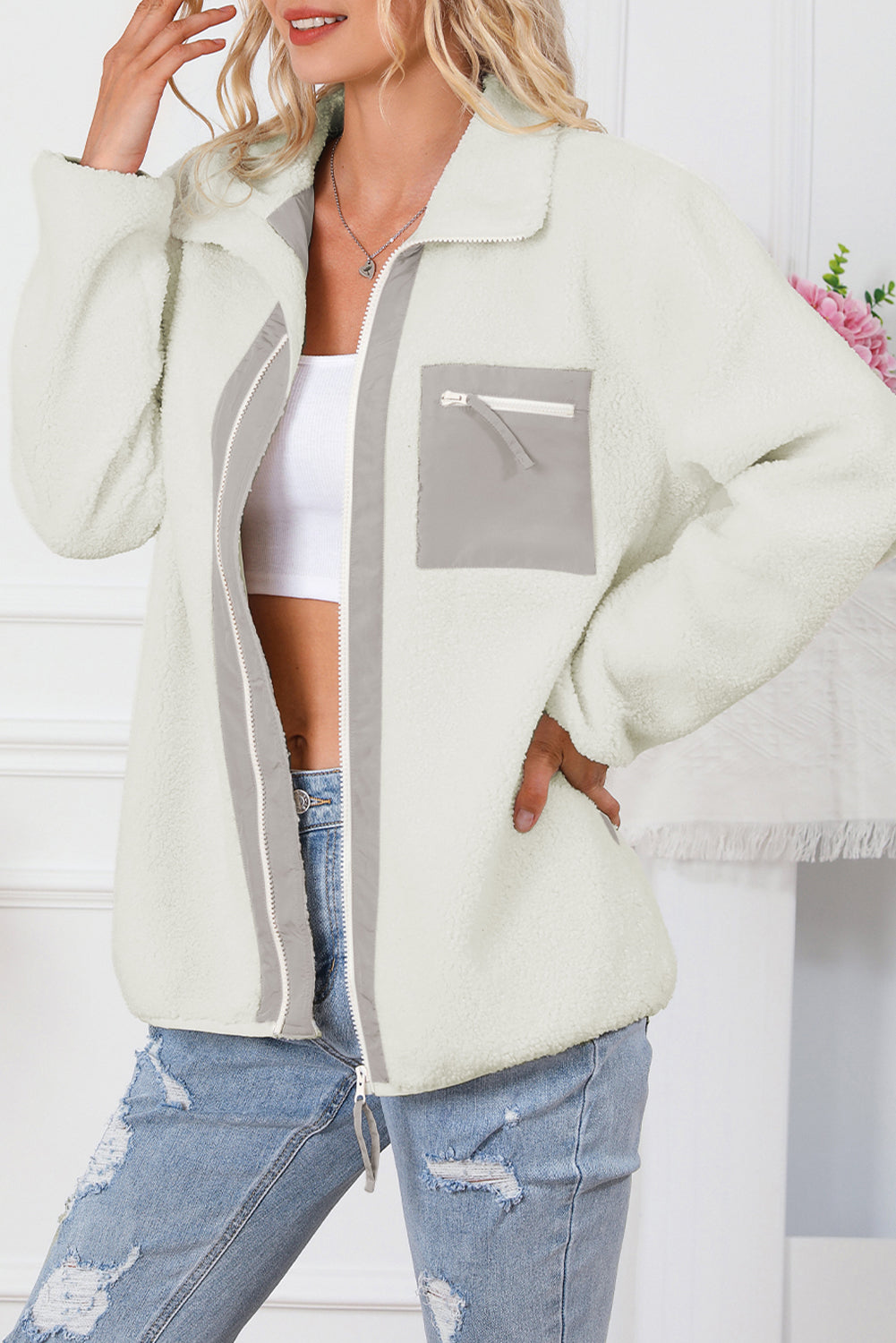 ModeGeist | Weiche Fleecejacke mit Reißverschluss Praktisch und Warm Perfekt für Den Alltag