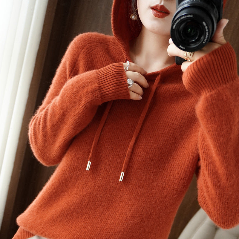 ModeGeist | Strickpullover mit Kapuze Weicher Strick Lässige Passform