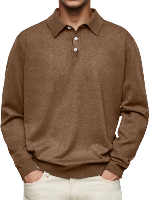 Dalvin – Casual und komfortables Langarm-Polohemd mit Revers