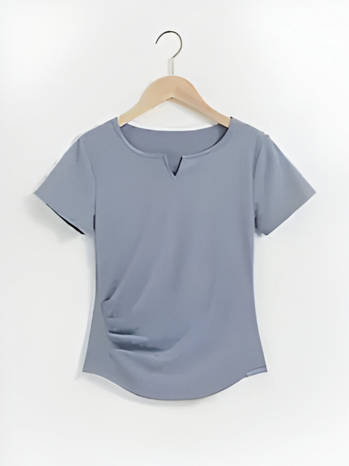Kurzärmliges Damen Yoga-Shirt mit V-Ausschnitt von Fudus