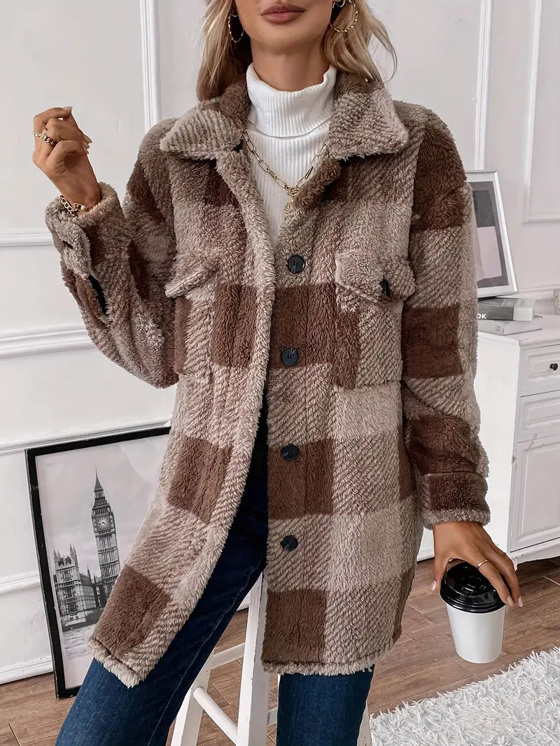 Gemütliche Karierte Fleecejacke von Malin