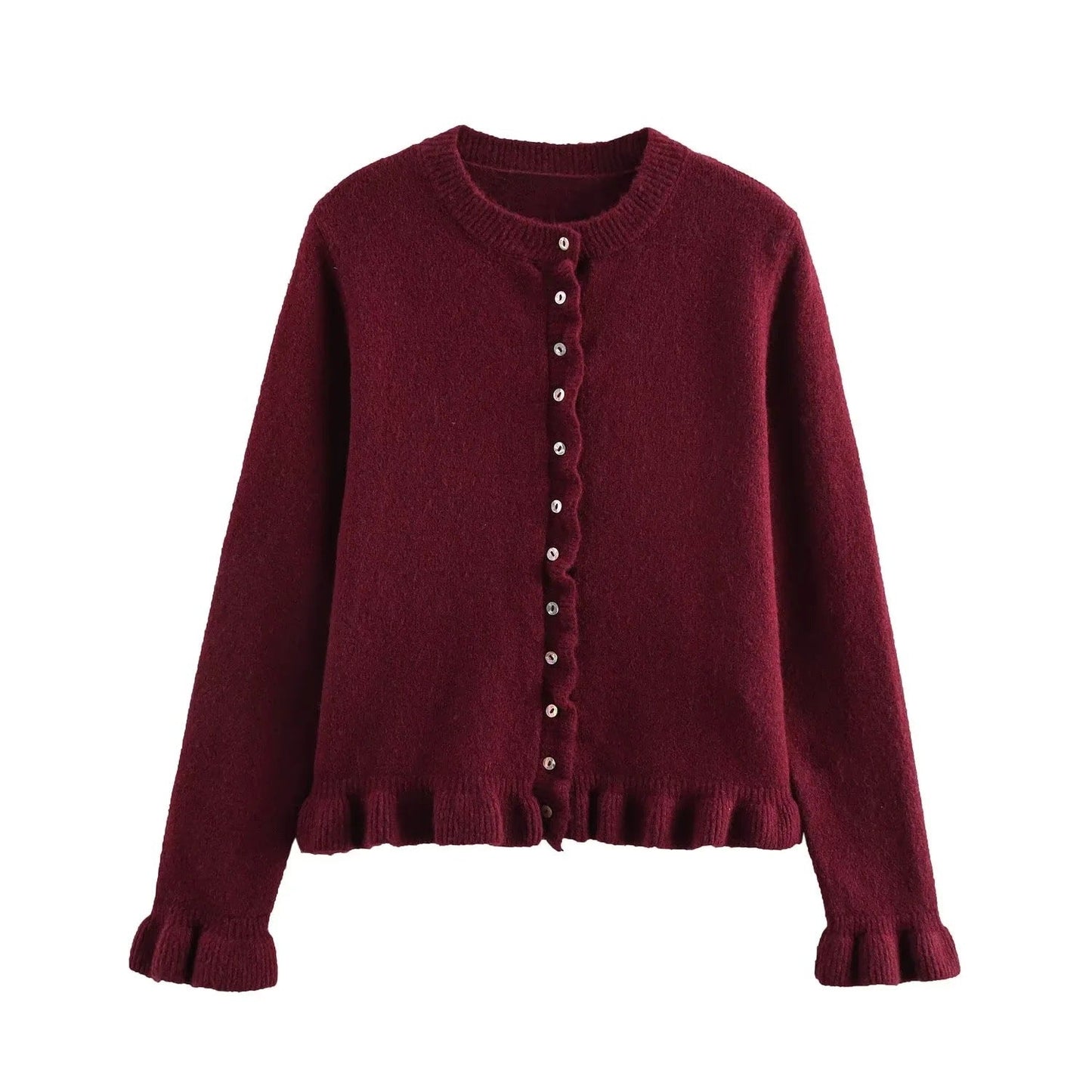 ModeGeist | Damen-Cardigan mit Knöpfen, schickes Lagen-Oberteil