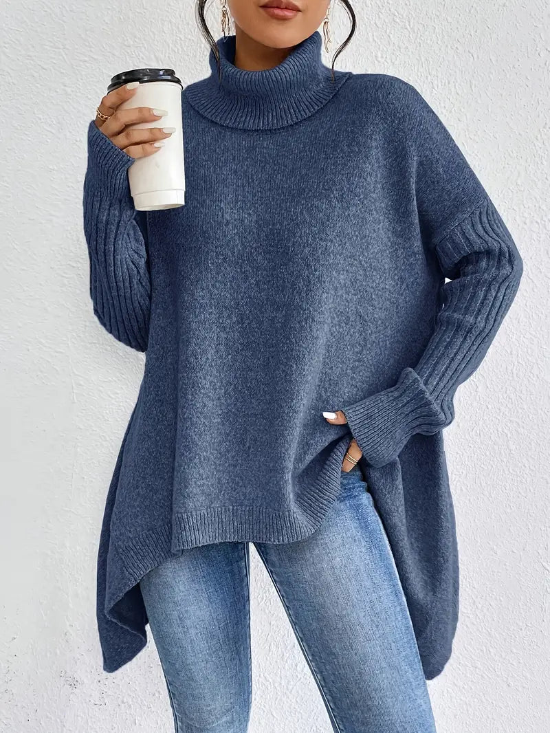 ModeGeist | langer Rollkragenpullover für den täglichen Komfort