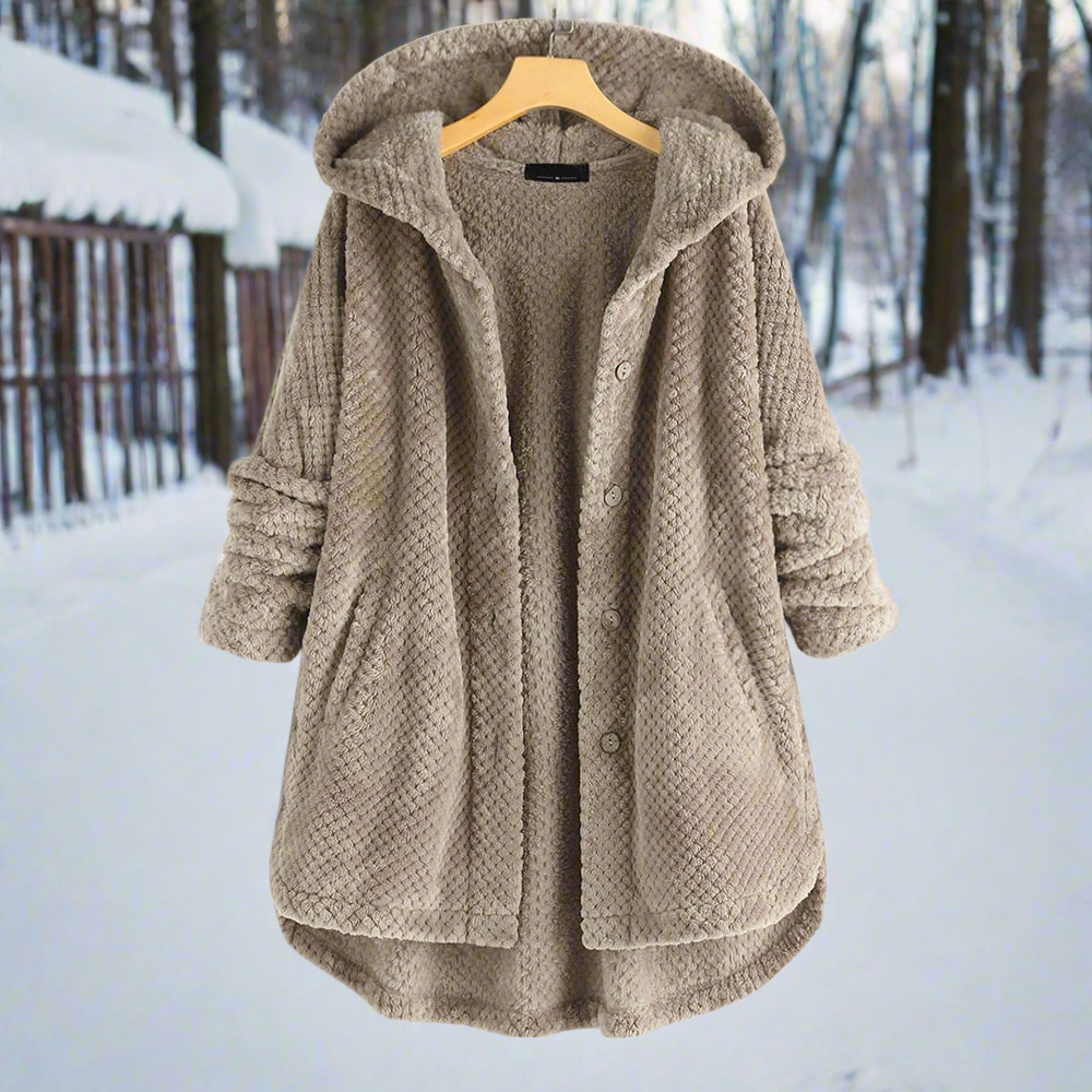 ModeGeist | Bademantel - Strukturiertes Fleece - Lange und Lockere Passform - Knopfverschluss mit Taschen