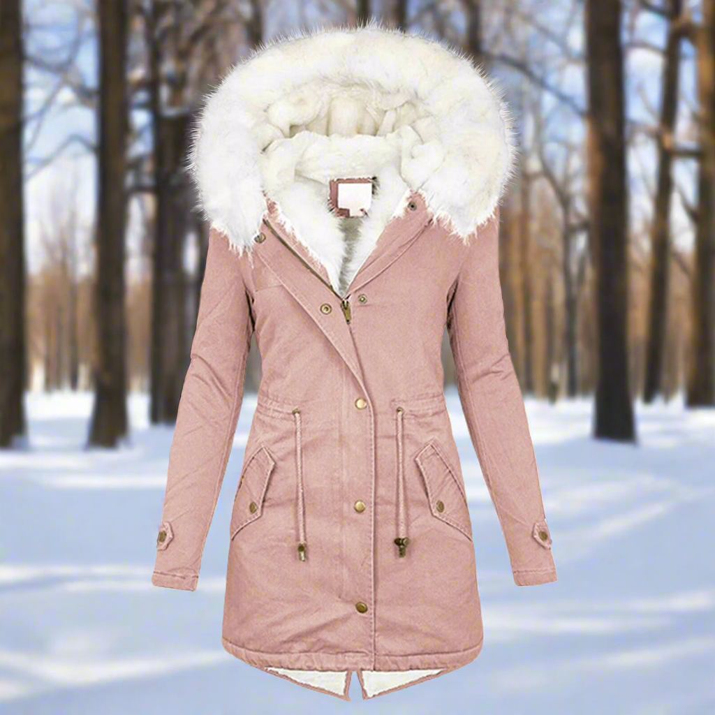 ModeGeist | Faux-Fur-Gefütterte Parka-Jacke - Kapuzenjacke Bis Zur Oberschenkelmitte