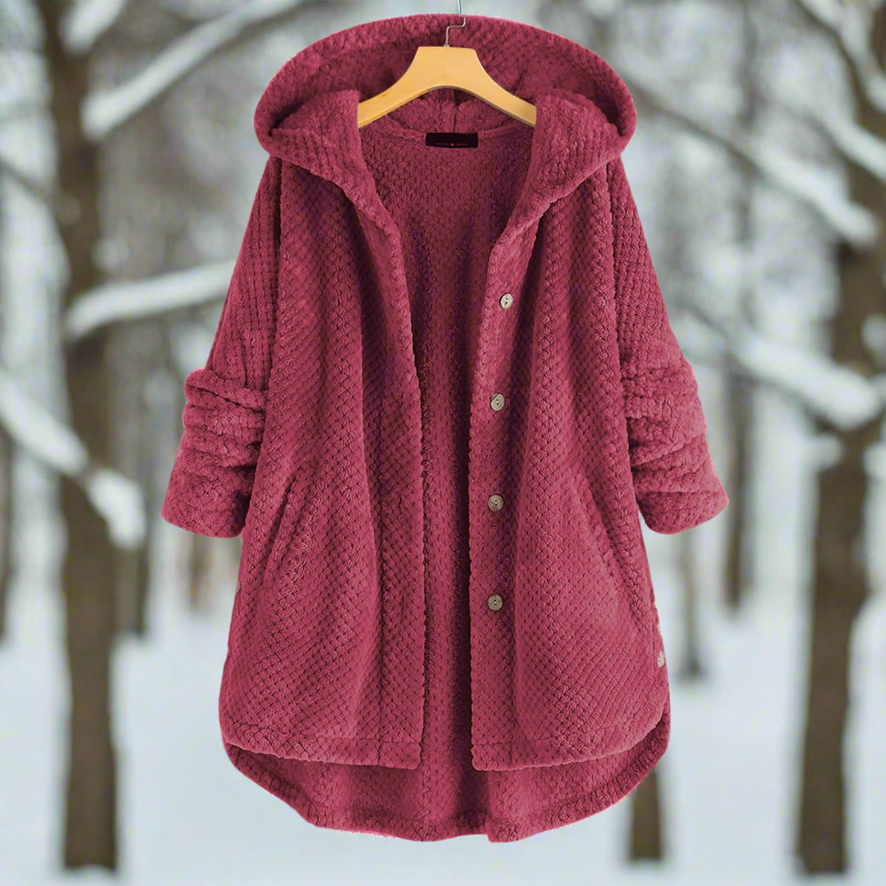 ModeGeist | Bademantel - Strukturiertes Fleece - Lange und Lockere Passform - Knopfverschluss mit Taschen