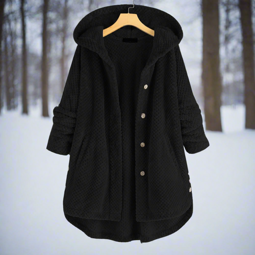 ModeGeist | Bademantel - Strukturiertes Fleece - Lange und Lockere Passform - Knopfverschluss mit Taschen