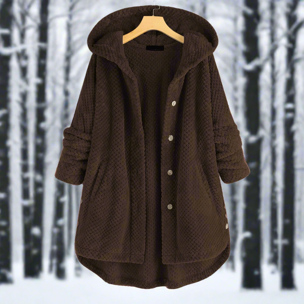 ModeGeist | Bademantel - Strukturiertes Fleece - Lange und Lockere Passform - Knopfverschluss mit Taschen
