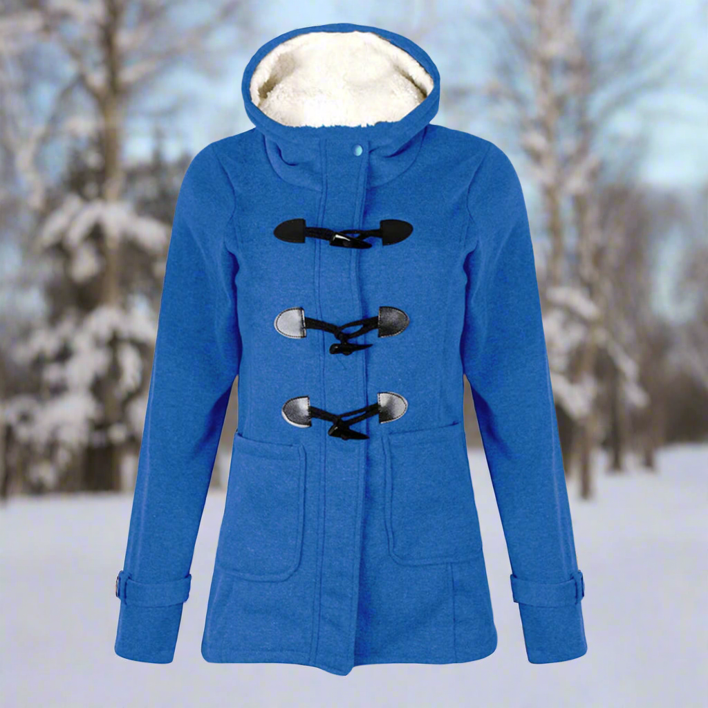 ModeGeist | Woll Toggle Duffle Coat - Kapuzen Fleece Gefütterter Duffle Coat