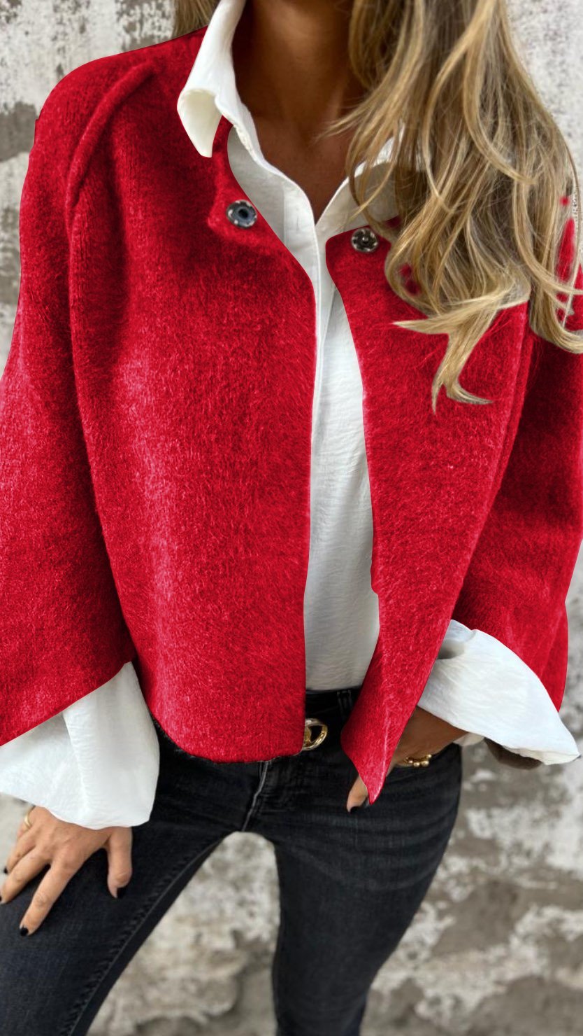 Damen Wollmantel Carina: Elegant, rundhalsausschnitt, lange Ärmel