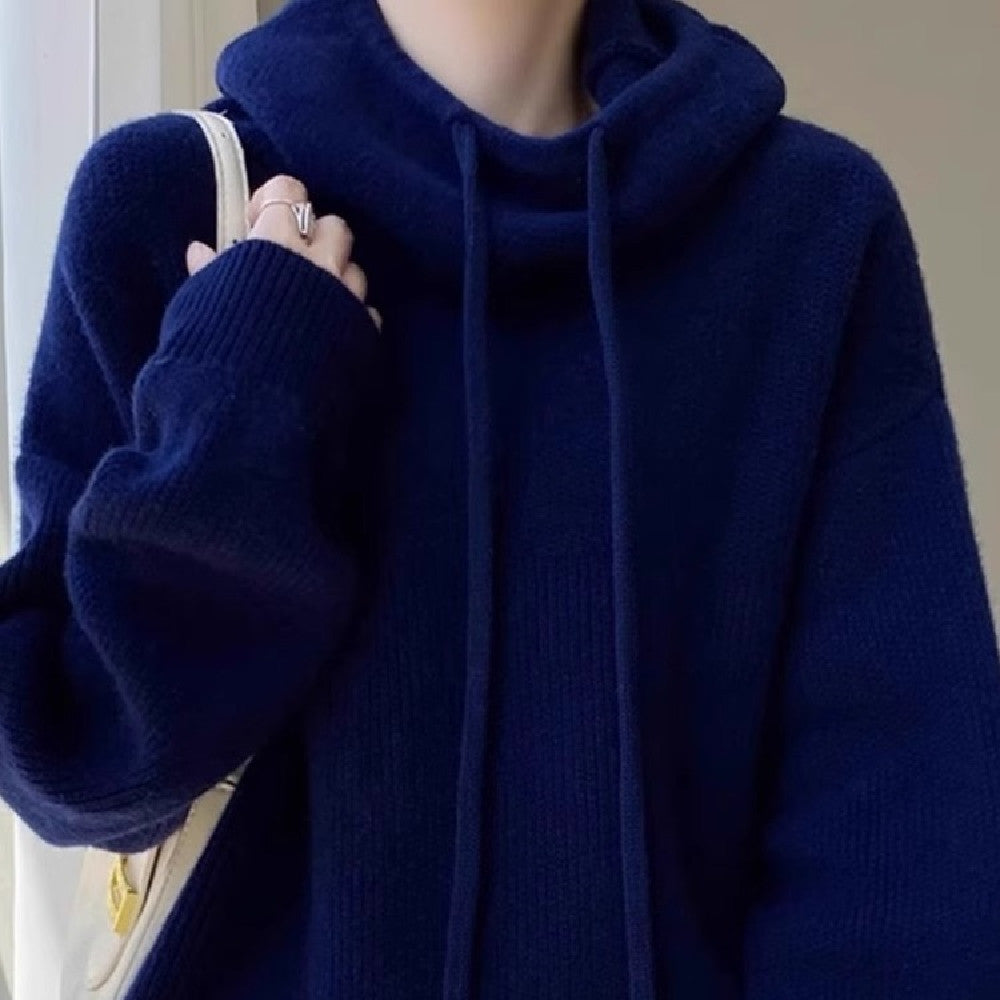 Fudus Strick Kapuzenpullover mit Wärmer