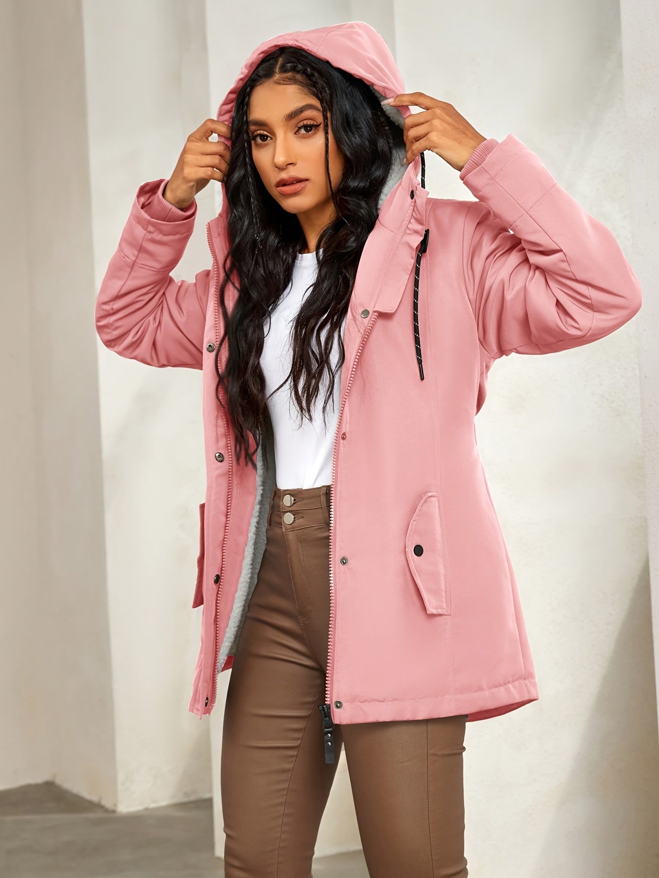 ModeGeist | Winter Casual Cozy mit Fleece-Futter und Kapuze für Damen Ideal für Herbst-Winter