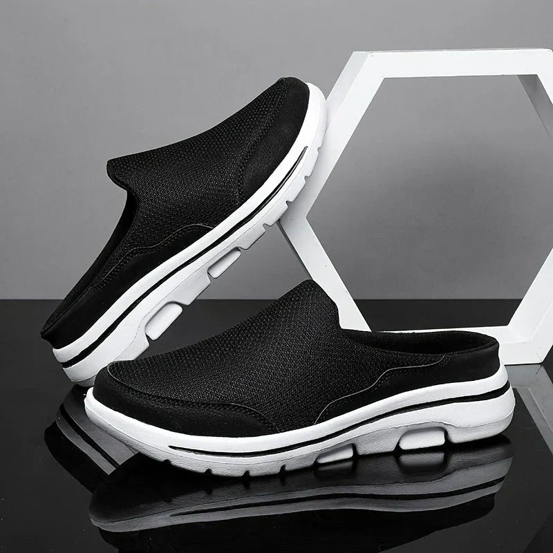 Herrenschuhe: Mesh-Slip-Ons mit Plateau-Sohle