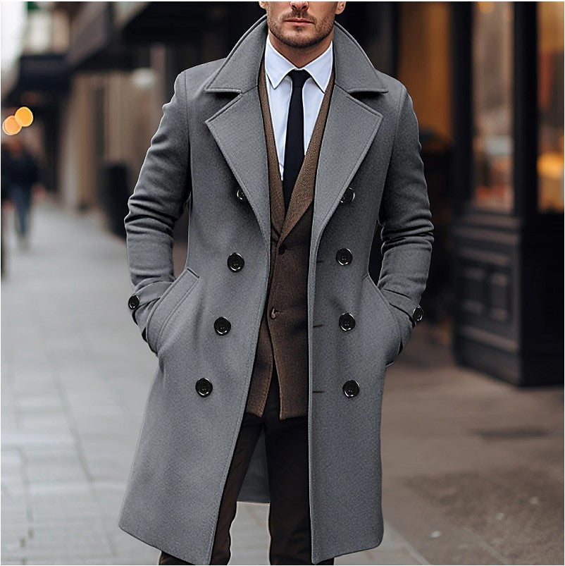 ModeGeist | Herren Wollmantel für Herbst und Winter – Doppelreiher und Lang