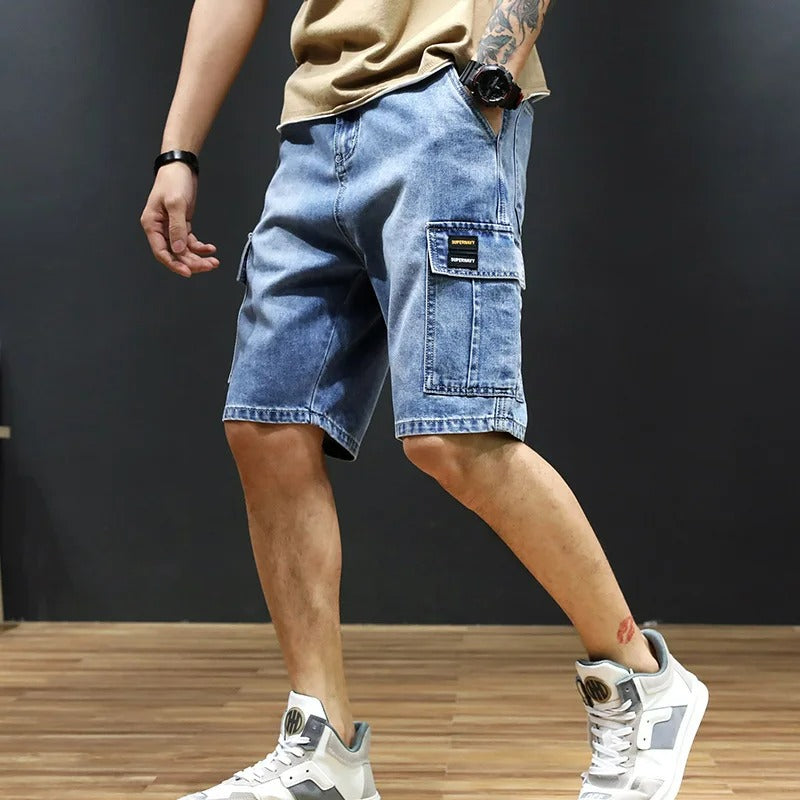 Komfortable Herren Denim Cargo Shorts - Trutz