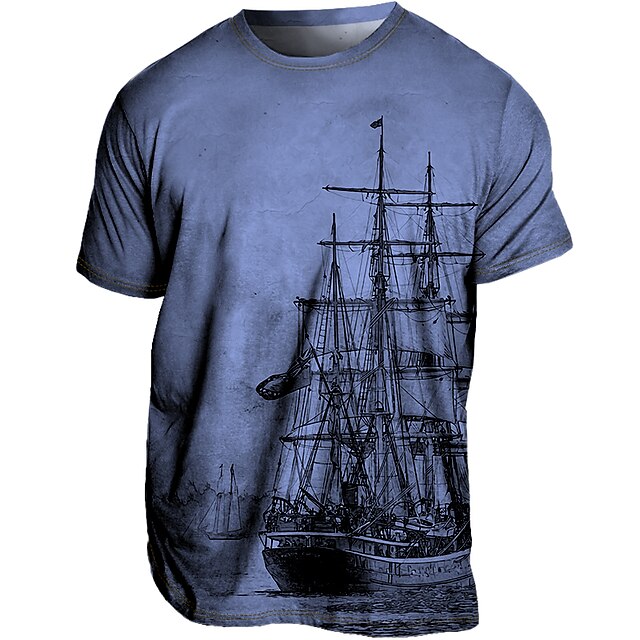Sommerliches Herren-Shirt mit Grafik - bequem geschnitten von Leanderus