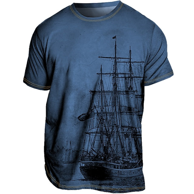 Sommerliches Herren-Shirt mit Grafik - bequem geschnitten von Leanderus
