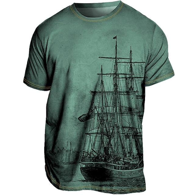 Sommerliches Herren-Shirt mit Grafik - bequem geschnitten von Leanderus