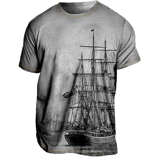 Sommerliches Herren-Shirt mit Grafik - bequem geschnitten von Leanderus