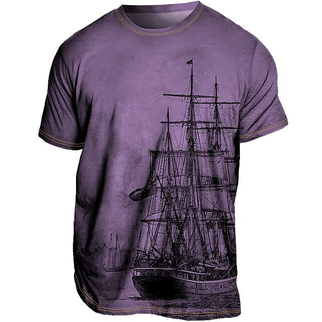 Sommerliches Herren-Shirt mit Grafik - bequem geschnitten von Leanderus