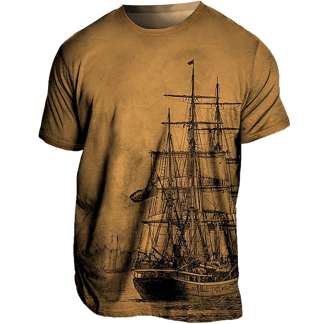 Sommerliches Herren-Shirt mit Grafik - bequem geschnitten von Leanderus