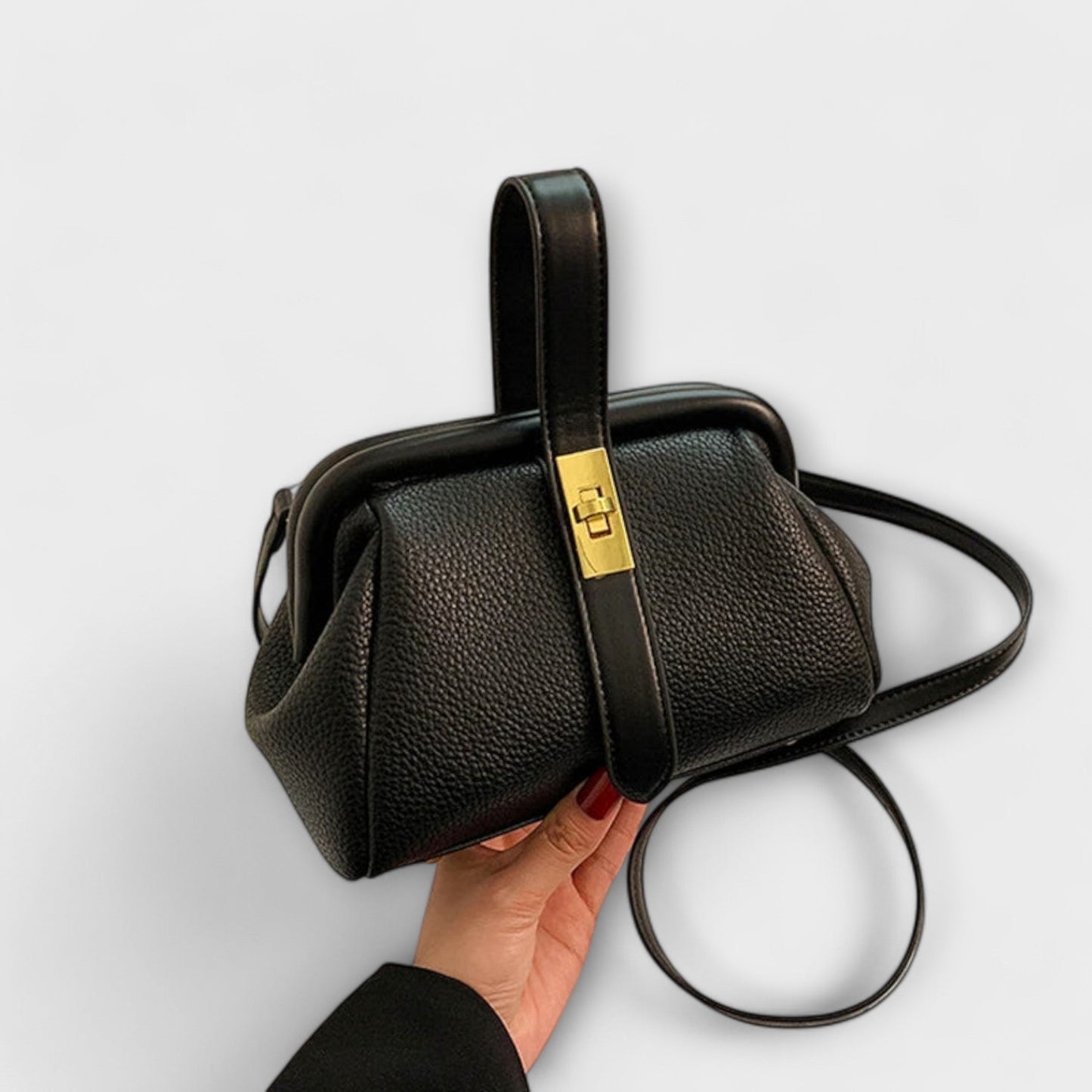 MODEGEIST Damen Mini Handtasche Kompakt Design Goldenes Schloss Vielseitig
