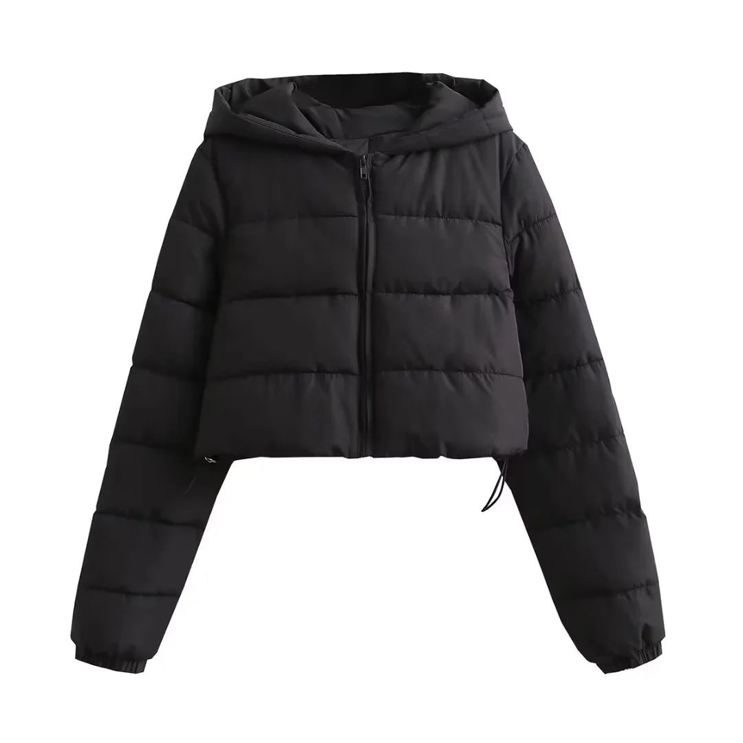 ModeGeist | Kapuzen Cropped Slim Winterjacke