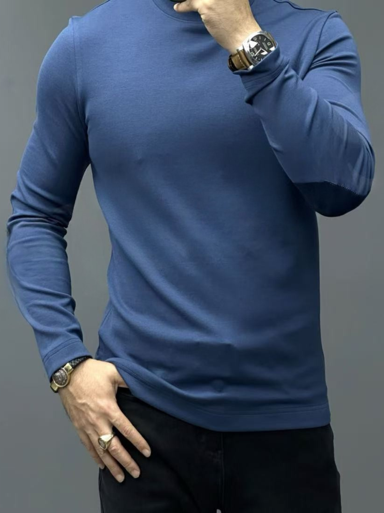 Men's Close-Fitting Long-Sleeved Pullover