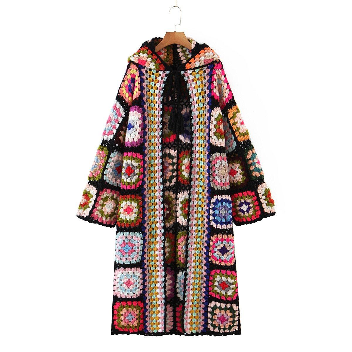 Liunce Boho Häkel- und Strickjacke