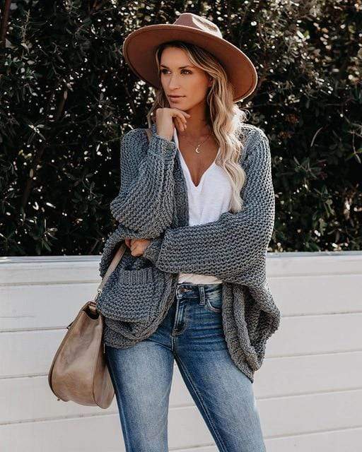 ModeGeist | Boho Strickcardigan Lockeres Design mit Praktischen Taschen