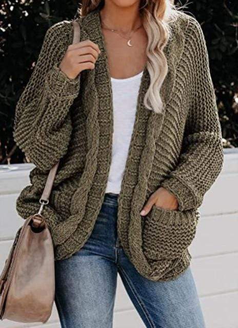 ModeGeist | Boho Strickcardigan Lockeres Design mit Praktischen Taschen