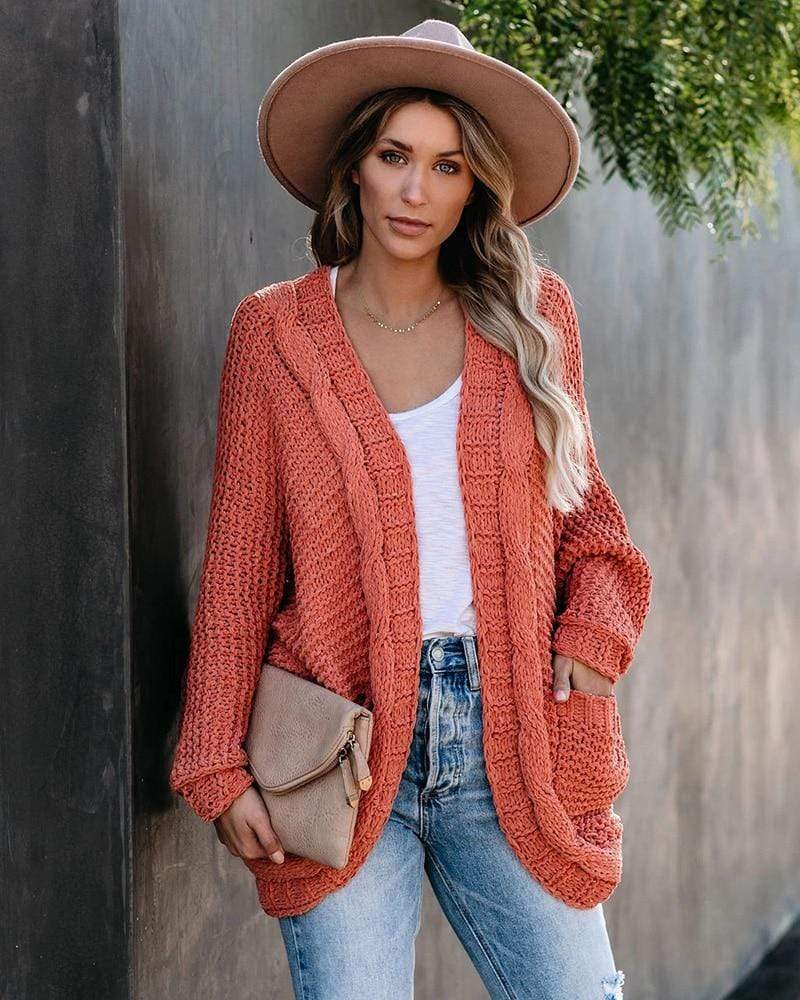 ModeGeist | Boho Strickcardigan Lockeres Design mit Praktischen Taschen